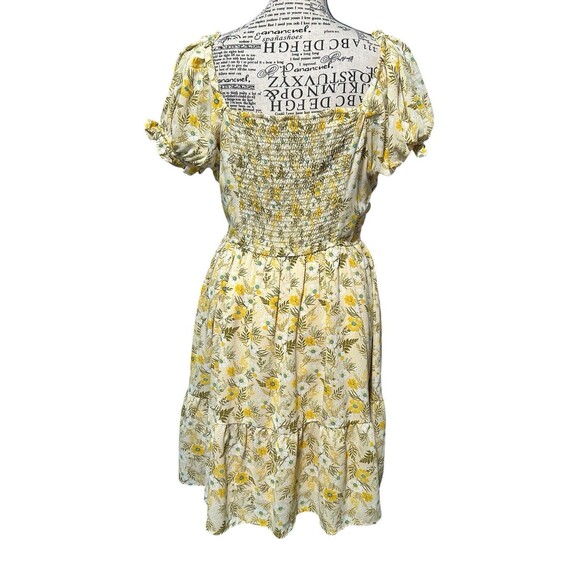 In Loom V-Neck Smocked Flutter Sleeve Mini Dress S Cottagecore Fairy Boho - Picture 6 of 8